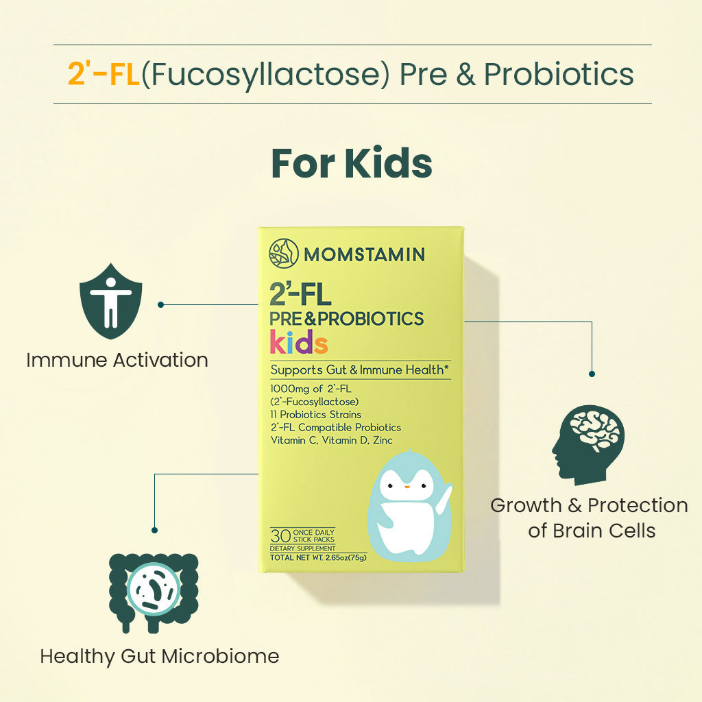 MOMSTAMIN 2'-FL Prebiotics & Probiotics | 맘스타민 2-FL 유산균 키즈 1개월분 아이 장건강 면역 (30포x1박스)