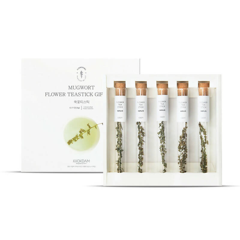 [KKOKDAM] Flower Tea Stick (Mugwort Flower Tea Stick) | [꽃을담다] 꽃 한잔의 쉼 - 쑥꽃 티스틱세트 - TEA Set - 5count