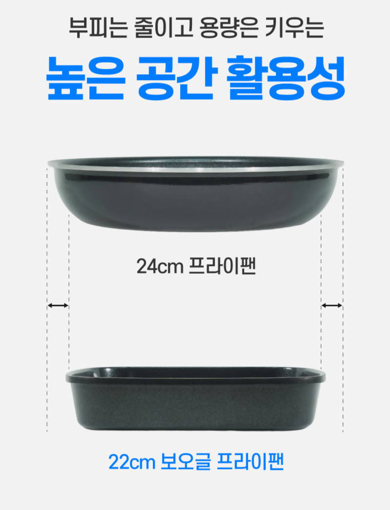 보오글 사각냄비 6개세트 (베이지 / 블랙)