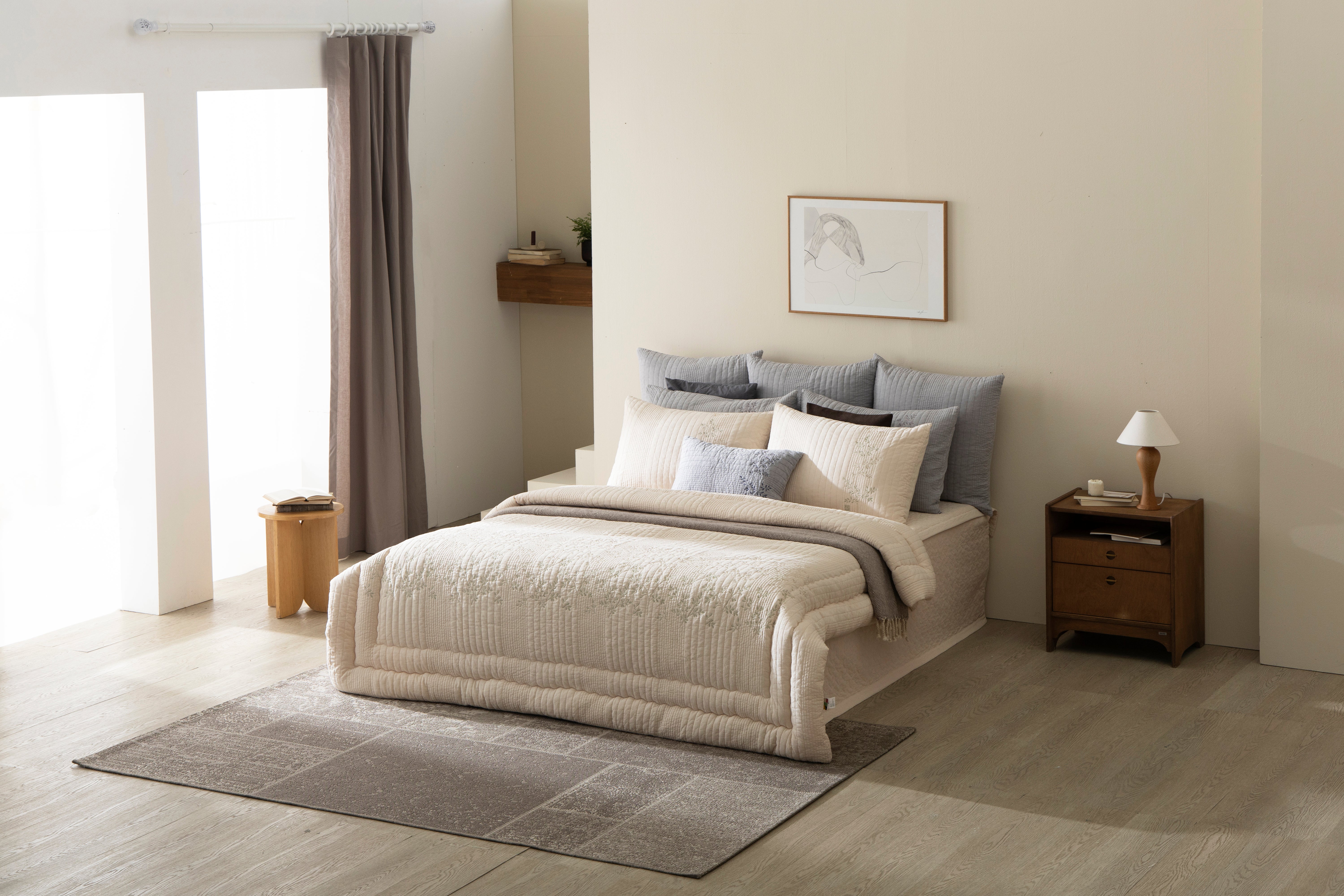 [PARK SUL NYEO] Cotton Pigment 'CHO YEON' Bedding Set (US Q)