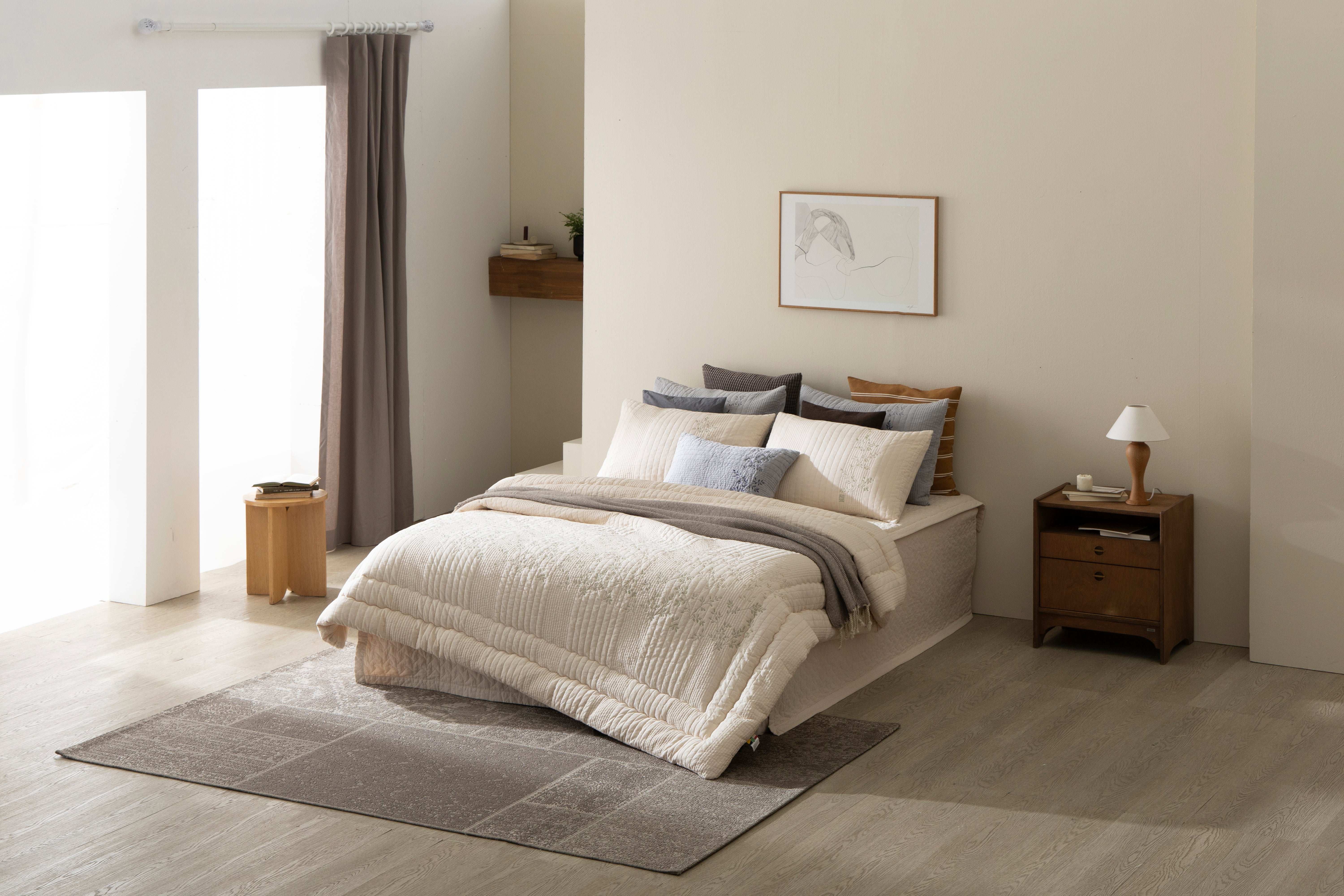 [PARK SUL NYEO] Cotton Pigment 'CHO YEON' Bedding Set (US Q)