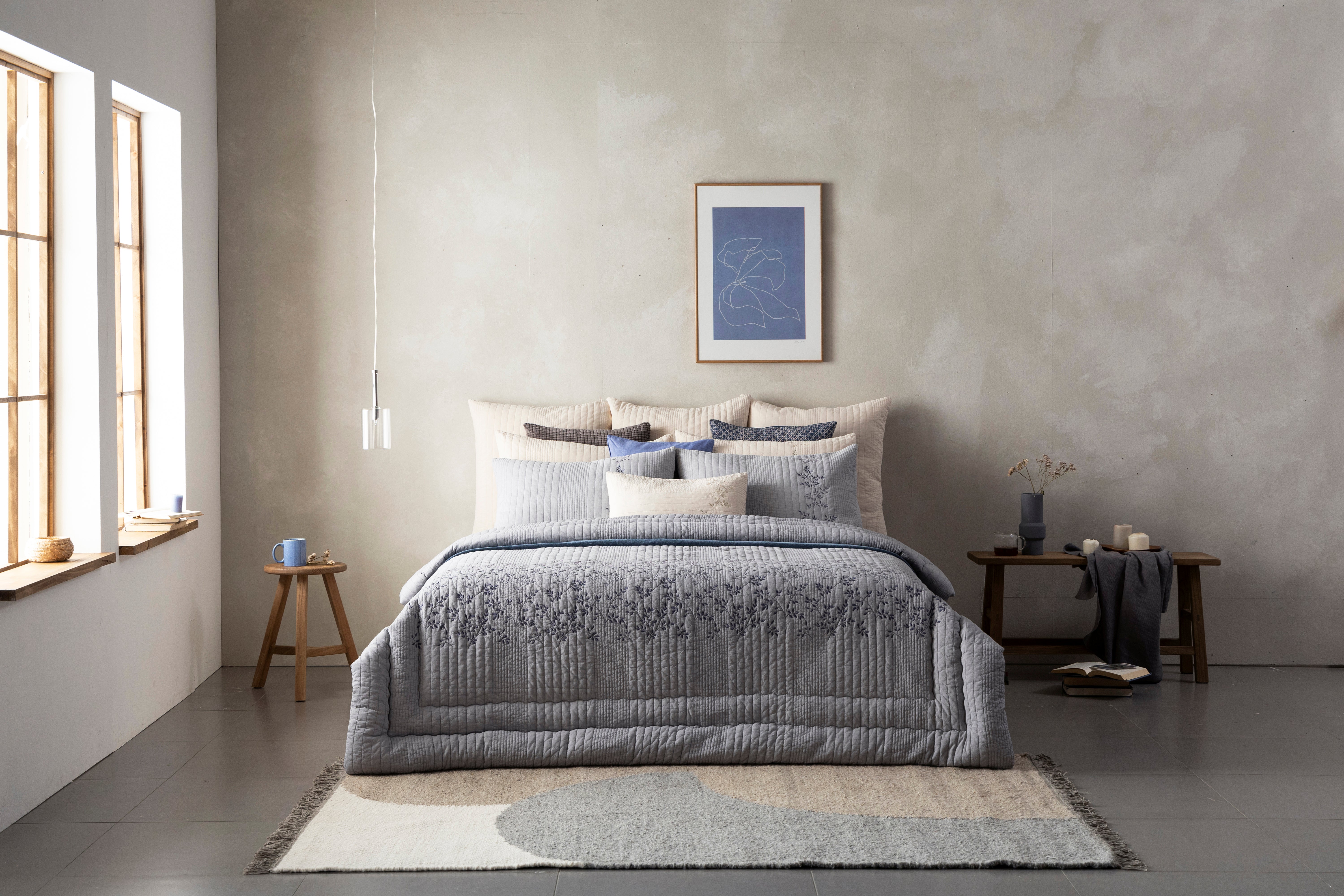 [PARK SUL NYEO] Cotton Pigment 'CHO YEON' Bedding Set (US Q)
