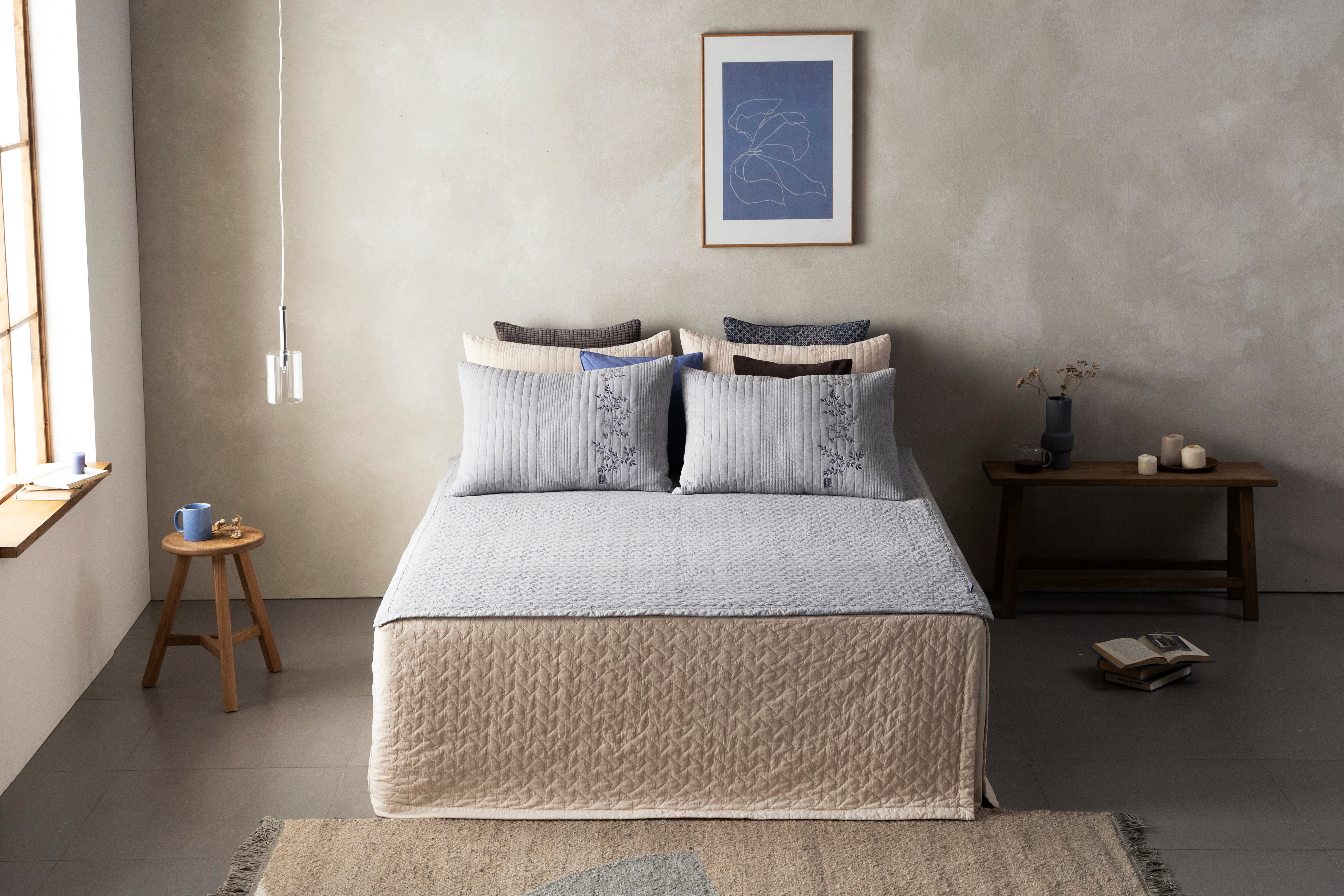 [PARK SUL NYEO] Cotton Pigment 'CHO YEON' Bedding Set (US Q)