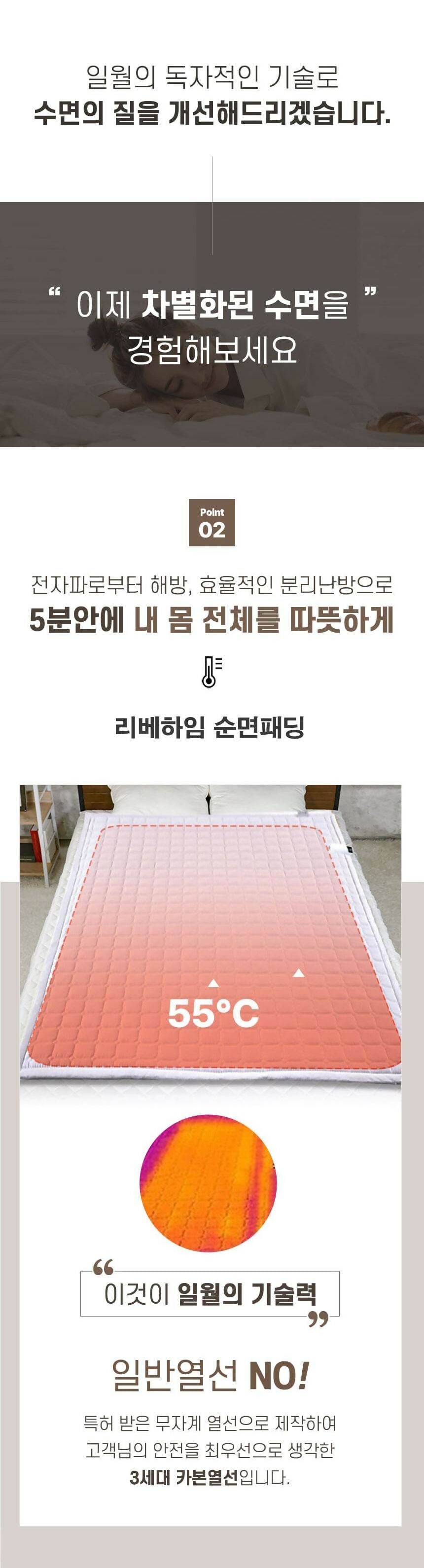 B. [2025] [ILWOUL] 100% Cotton Far Infrared Carbon Heating Mat