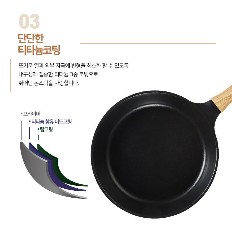 B. [Ecoramic] Slim IH Fry Pan 3pcs Set