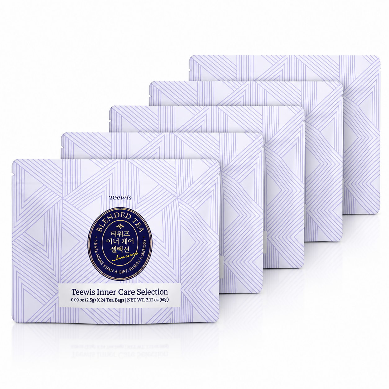 A. TEEWIS Inner Care Tea (Pack of 5) - 2.5g * 24 Tea Bags per Pack