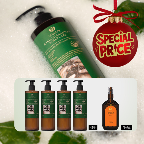 B. [SOHAIR] Bakuchi Shampoo Scalp Care 4ea with Double Essence Set