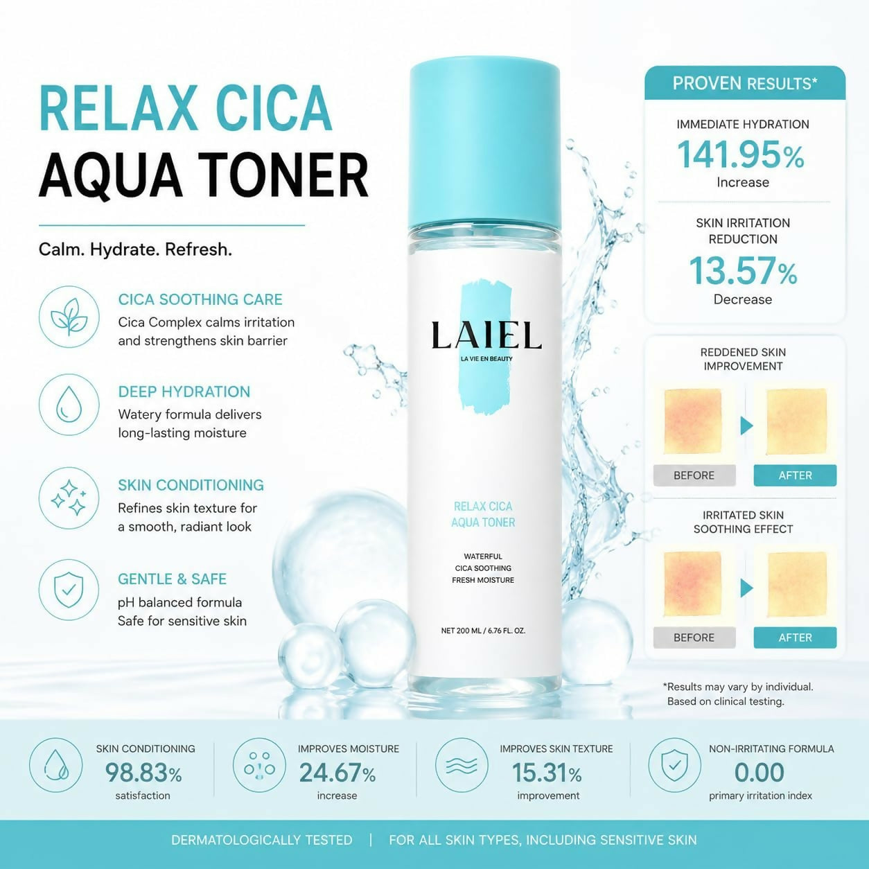 [LAIEL] Relax Cica Aqua Toner - Moisture & Soothing (100ml)