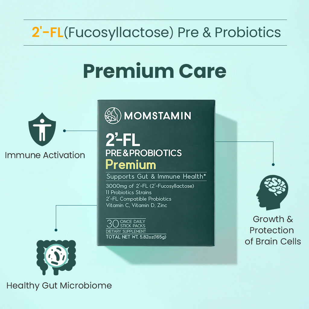 A. [MOMSTAMIN] 2'-FL HMO Pre & Probiotics Powder Stick, Premium (8 Months Supply)