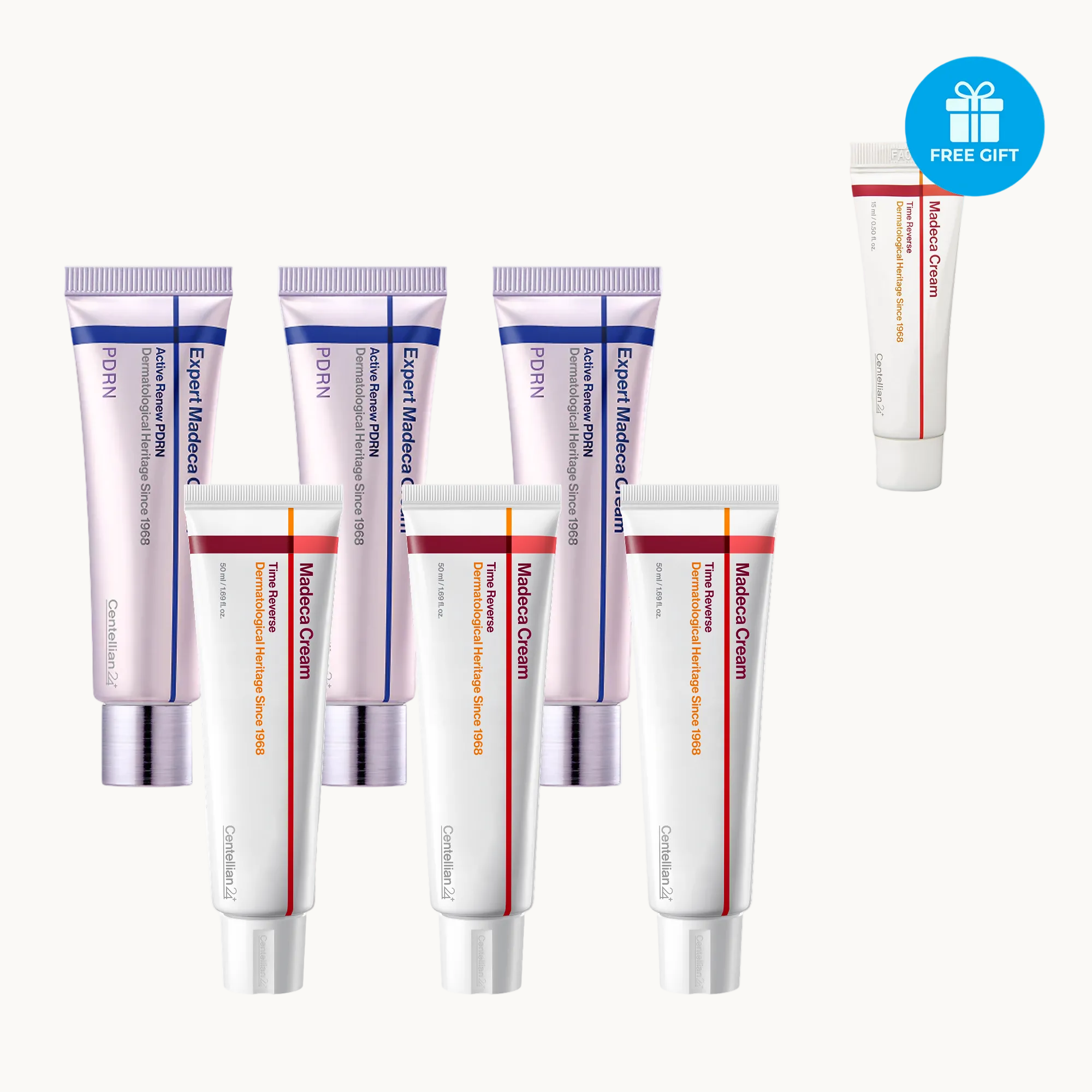 [Centellian24] Madeca Cream Time Reverse (Season 7) x 3 + PDRN Cream x 3 + Free Gift (Madeca Cream Time Reverse 15 mL)