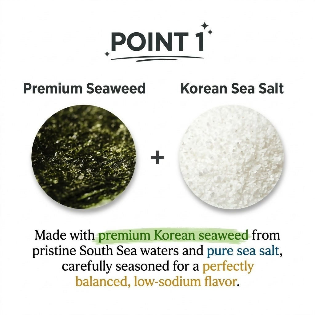 Haejomyungga Korean Roasted Rock Seaweed Flakes, Crispy Snack, 50g x 2-Pack