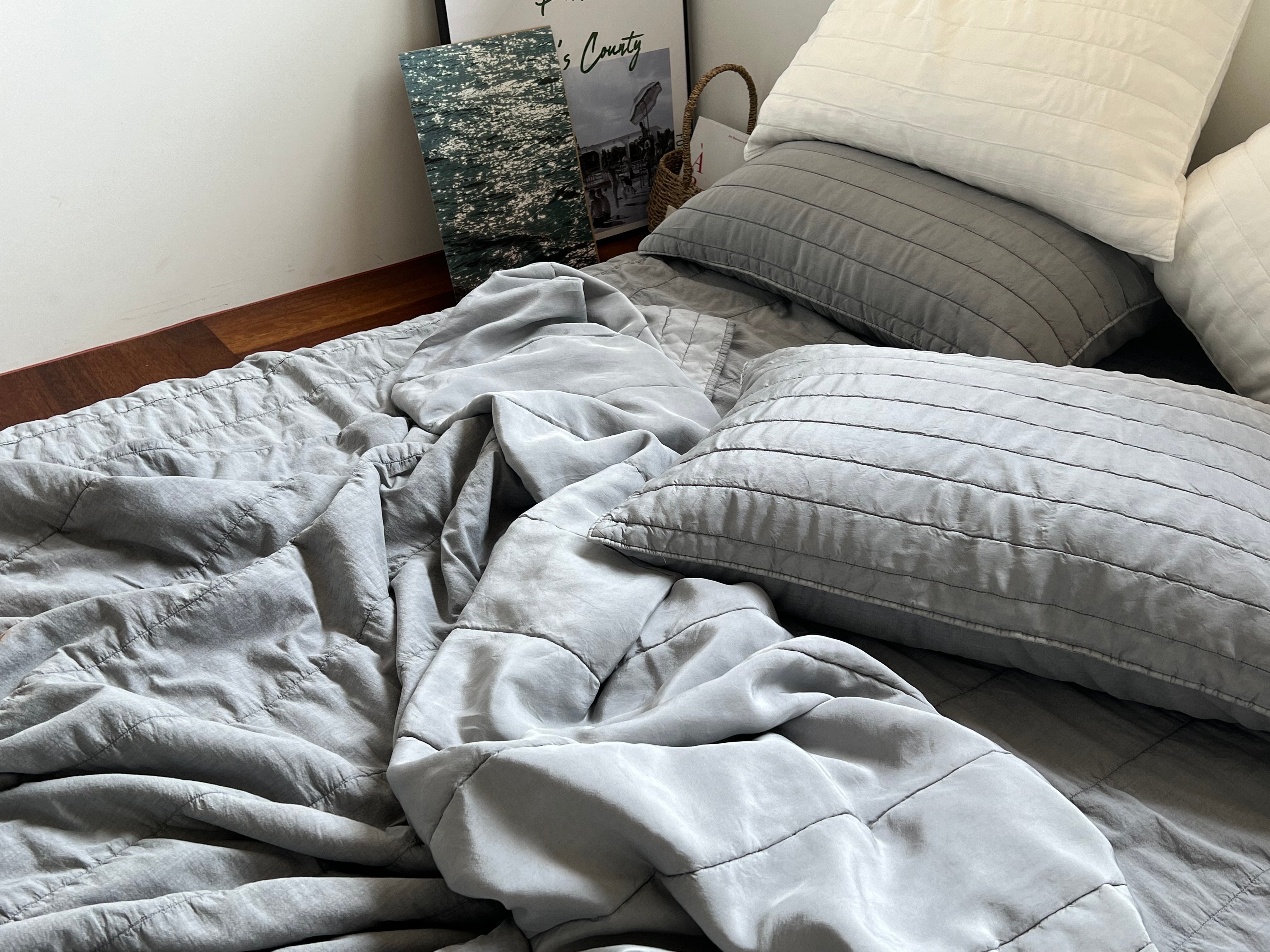 A. Ice-Cream Charr Punggi Viscose Rayon Bedding Set (Q)