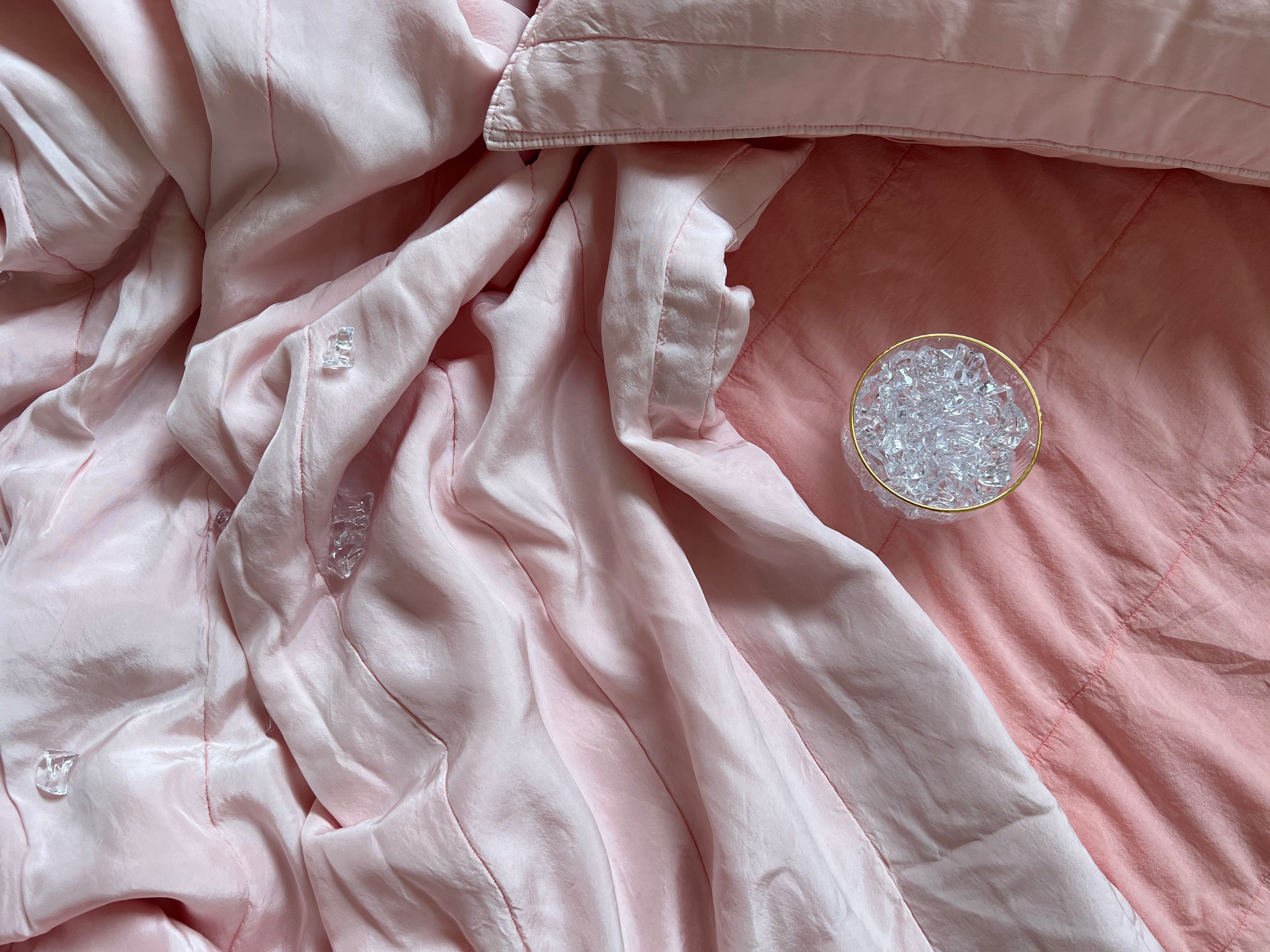 A. Ice-Cream Charr Punggi Viscose Rayon Bedding Set (Q)