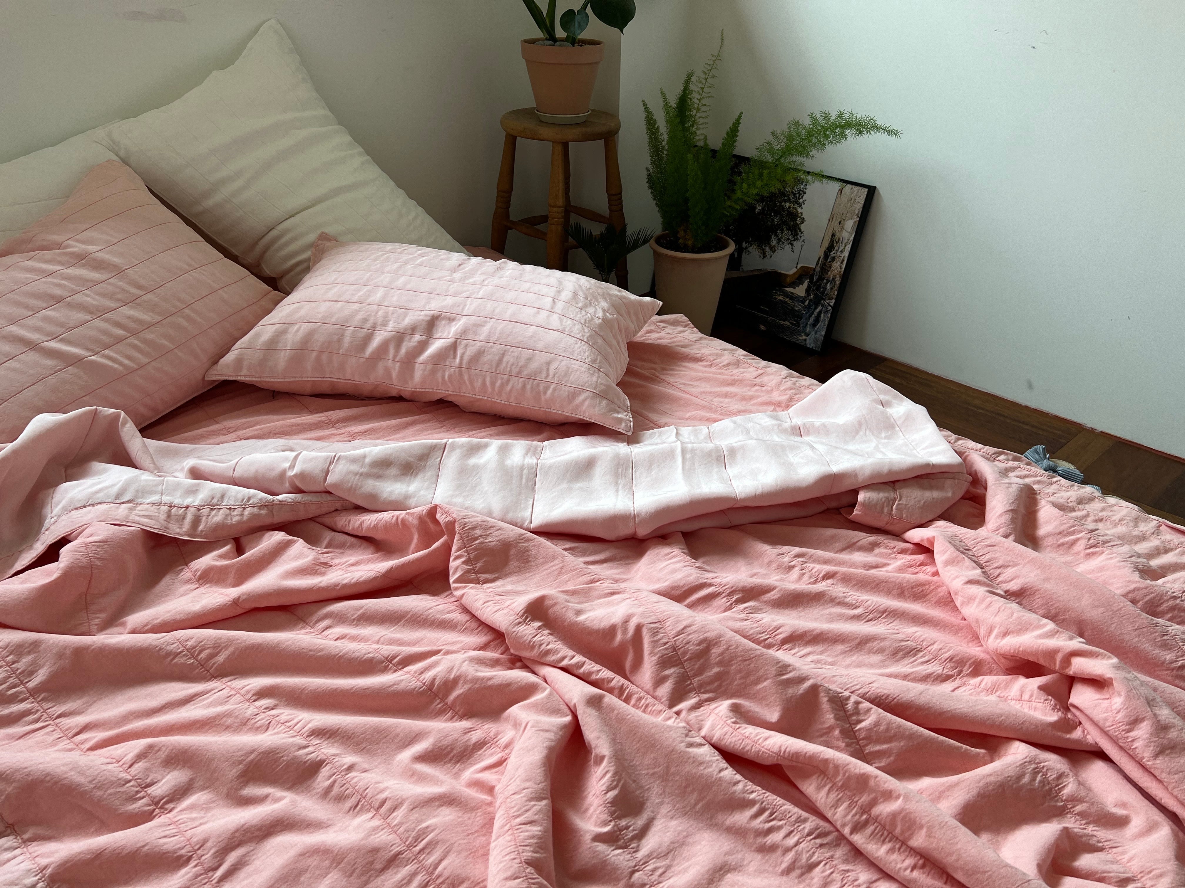 A. Ice-Cream Charr Punggi Viscose Rayon Bedding Set (Q)