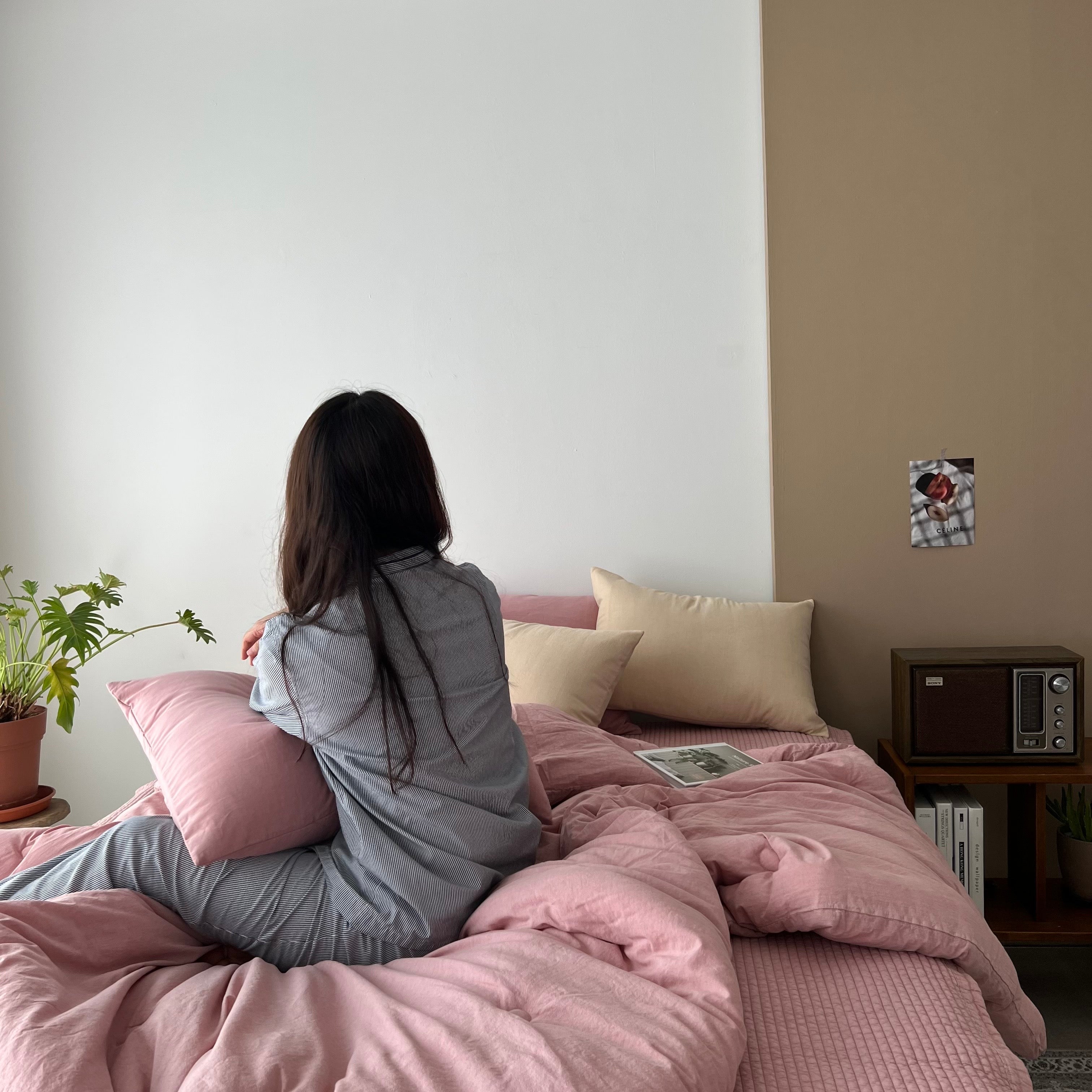 B. BBANG BBANG Pigment Washing Cotton Bedding Set (Q)