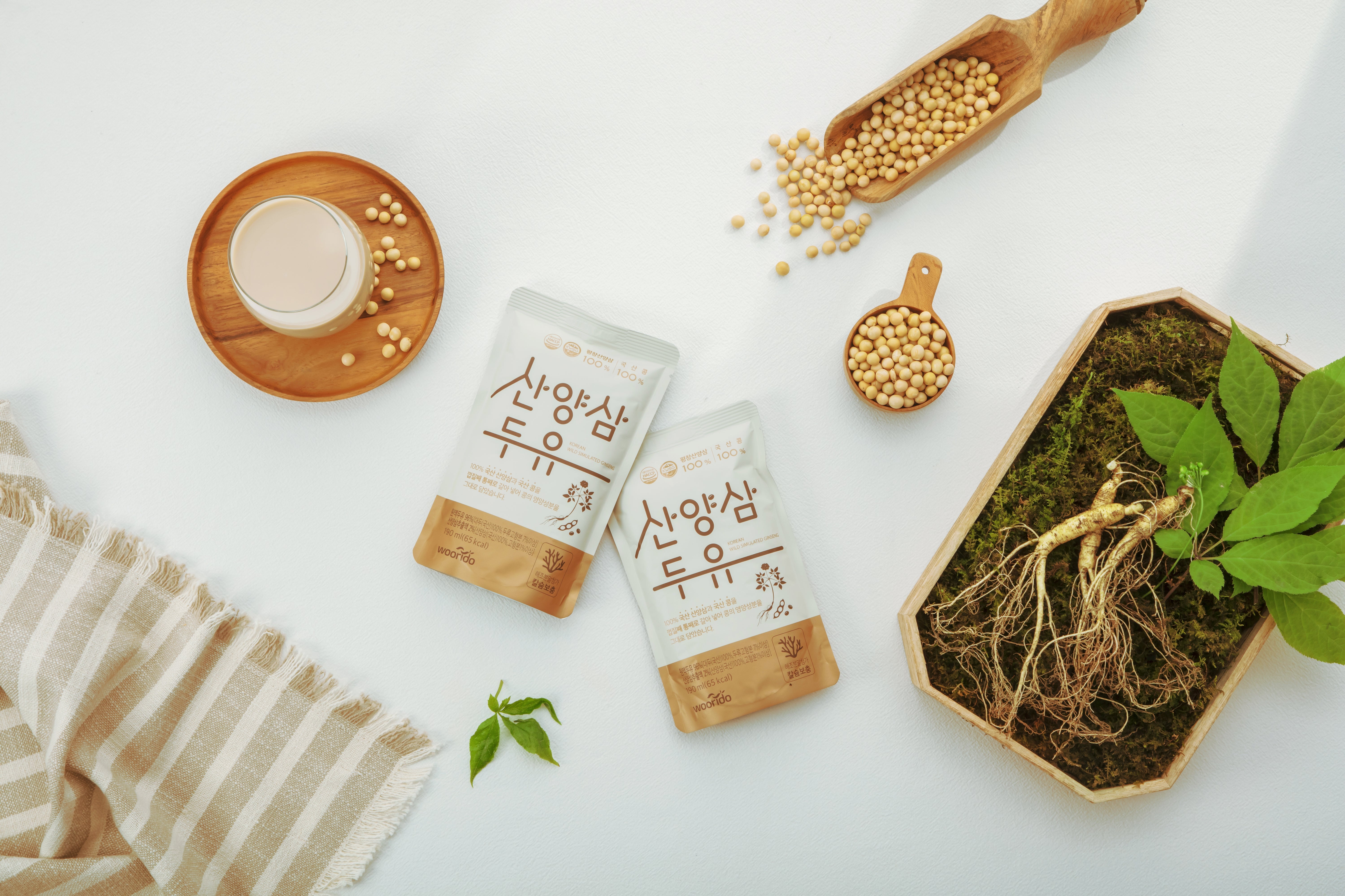 A. [WOORIDO] Korean Wild Ginseng SoyMilk 190ml * 15Packs * 3BOX