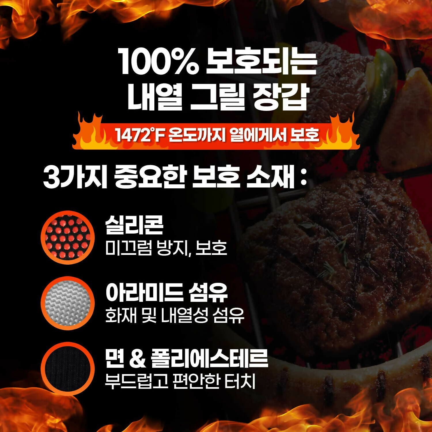 BBQ Grill Heat Resistant Gloves (바베큐 그릴 내열장갑)