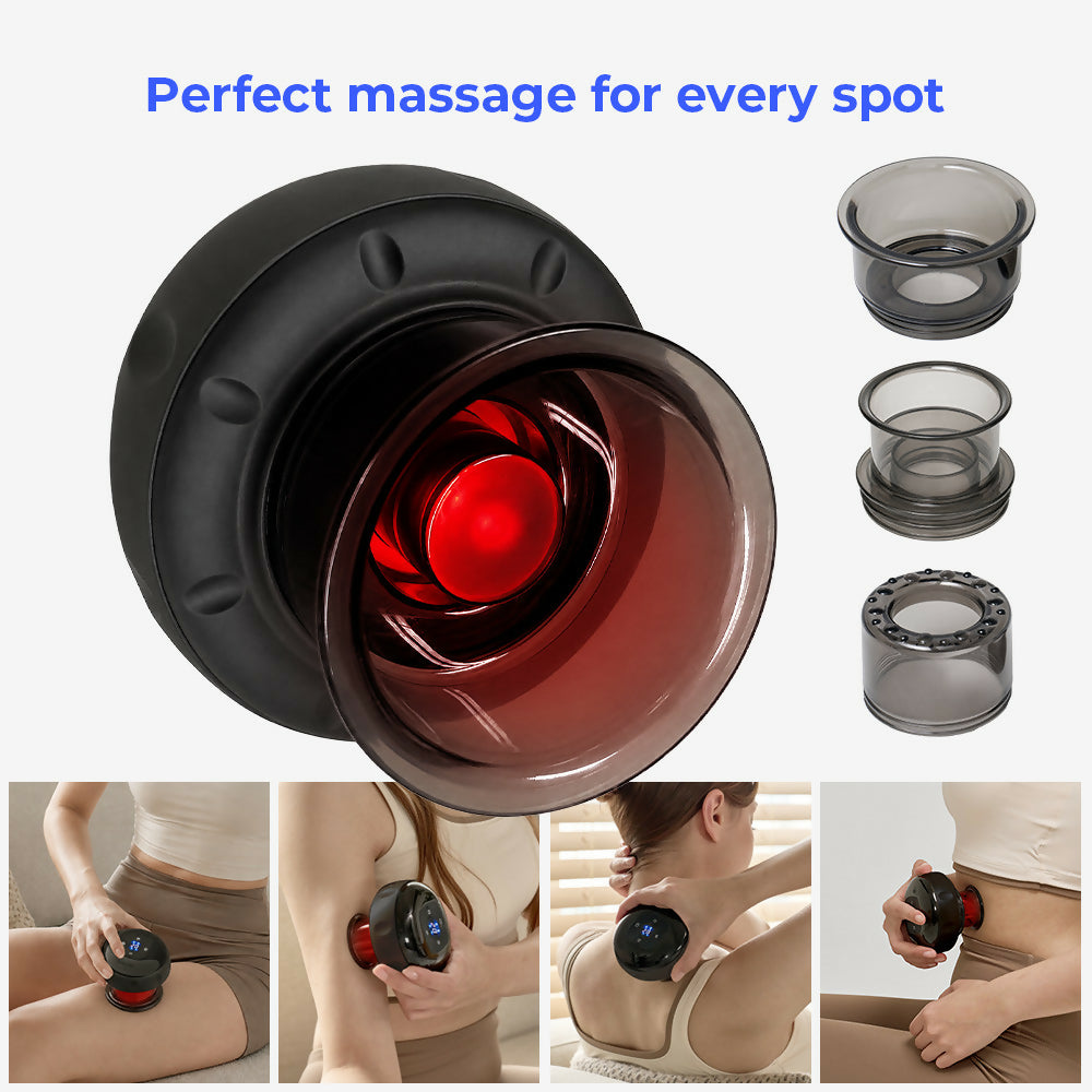 [HuBDIC] HubiCare HCM-10 Smart Heated Cupping Massager with Red Light, 12-Level Suction, Remote Control & Gua Sha Cup