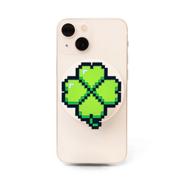 ZipperPop] Pixel Art Smartphone Grip & Stand Holder - Lucky or