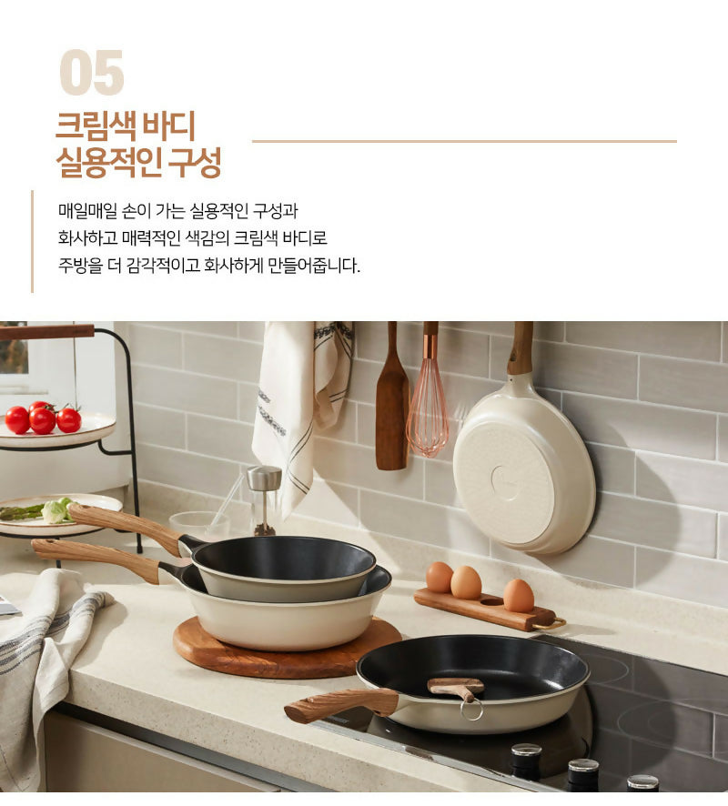 B. [Ecoramic] Slim IH Fry Pan 3pcs Set