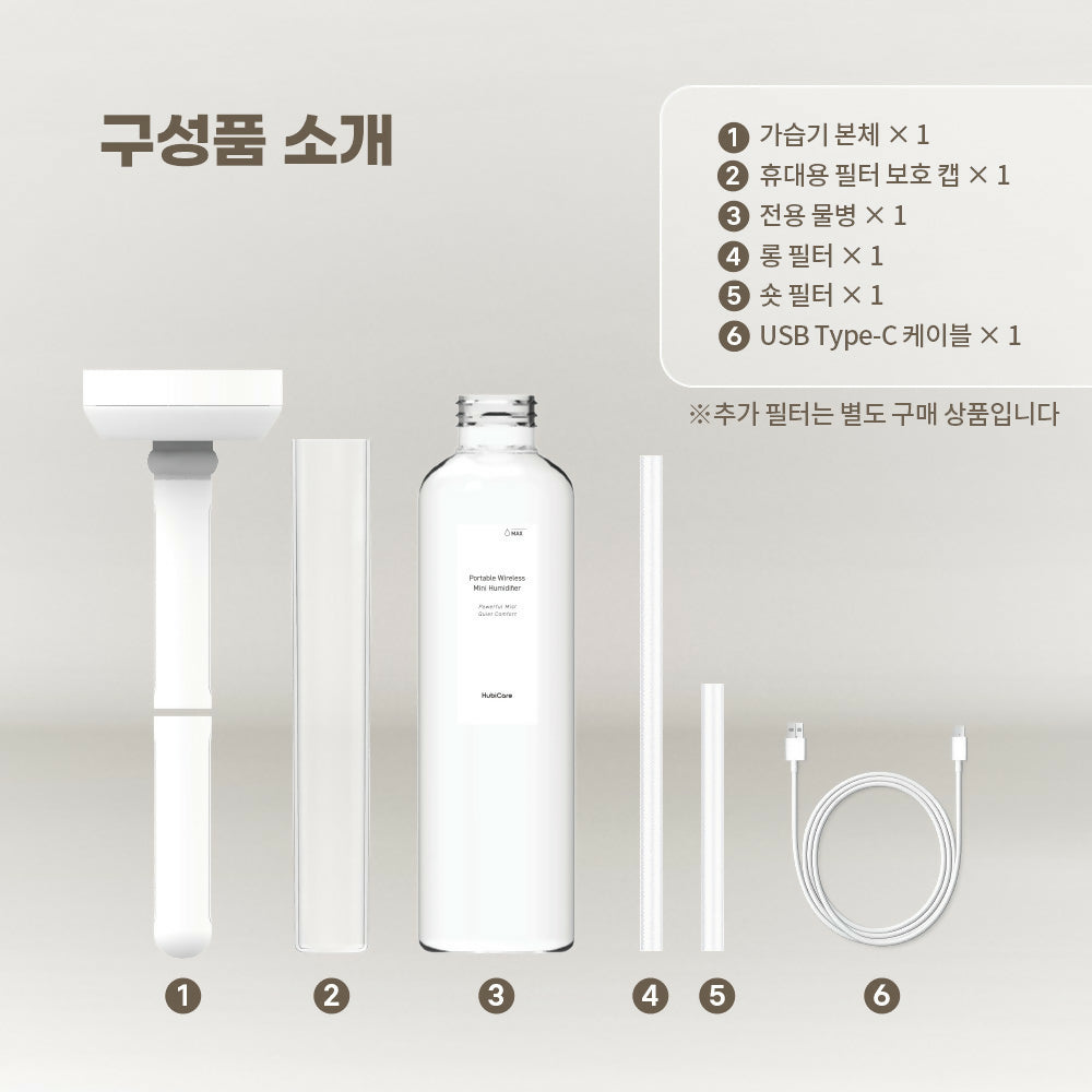 [휴비딕] 휴비케어 HMF-1 스틱형 무선 미니 가습기
