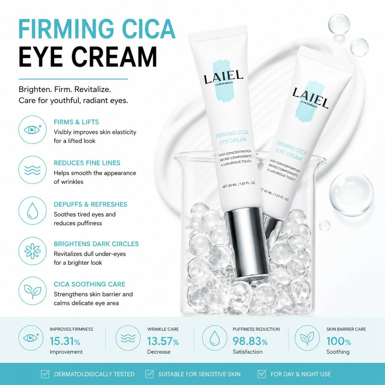 [LAIEL] Firming Cica Eye Cream, Korean Skincare, Wrinkle & Aging Care (30ml)