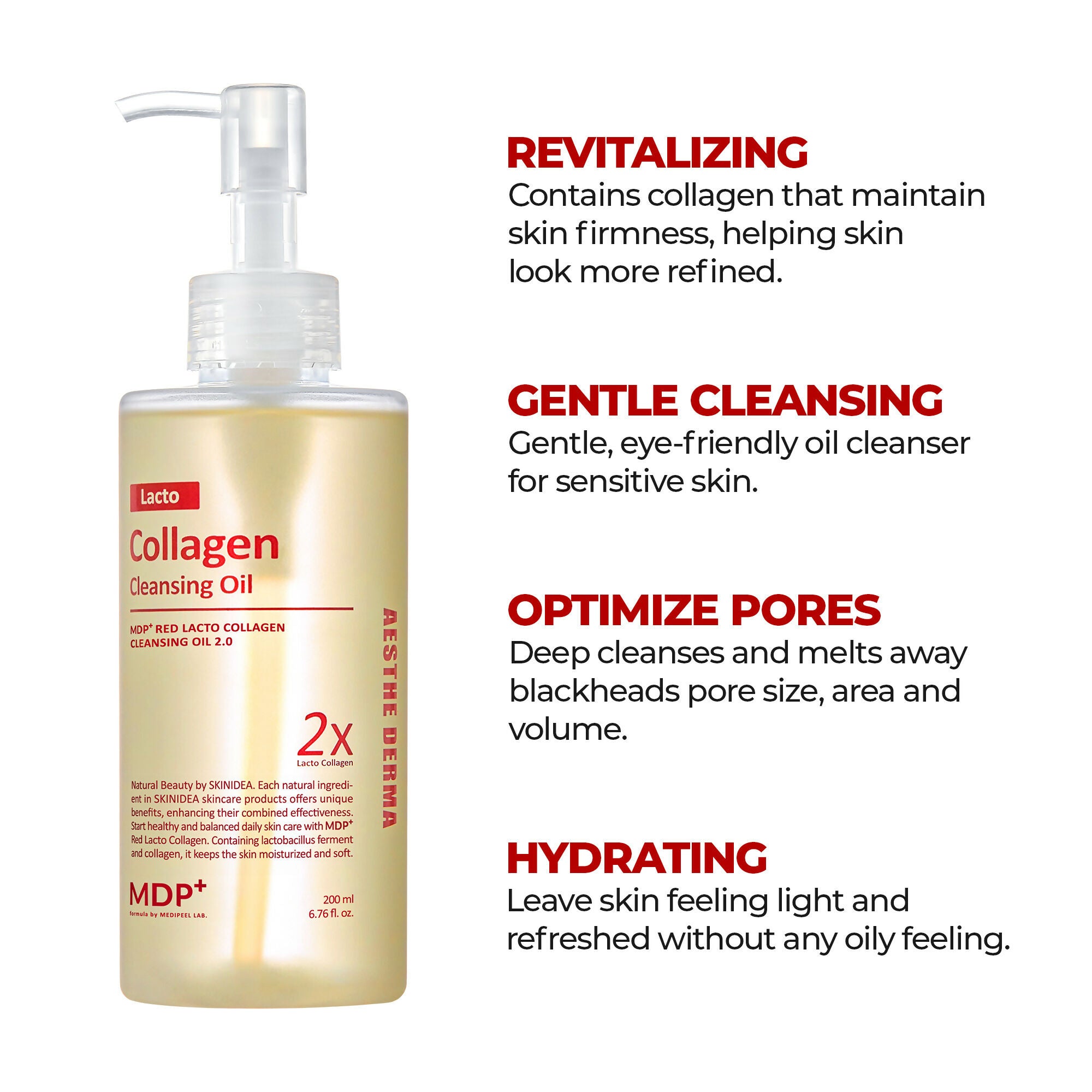 MDP+ RED LACTO COLLAGEN CLEANSING OIL 2.0 200ml