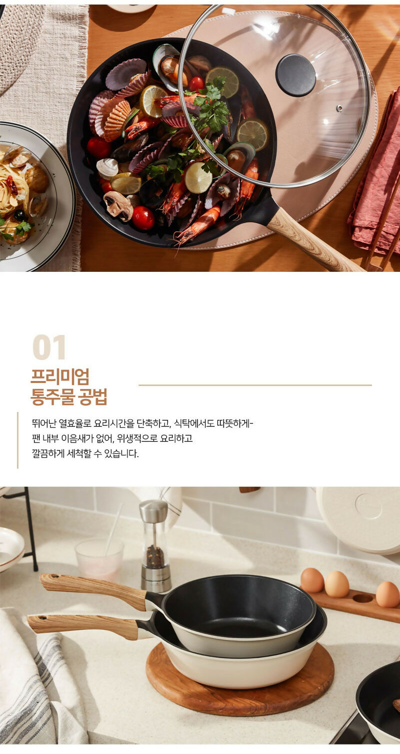 B. [Ecoramic] Slim IH Fry Pan 3pcs Set