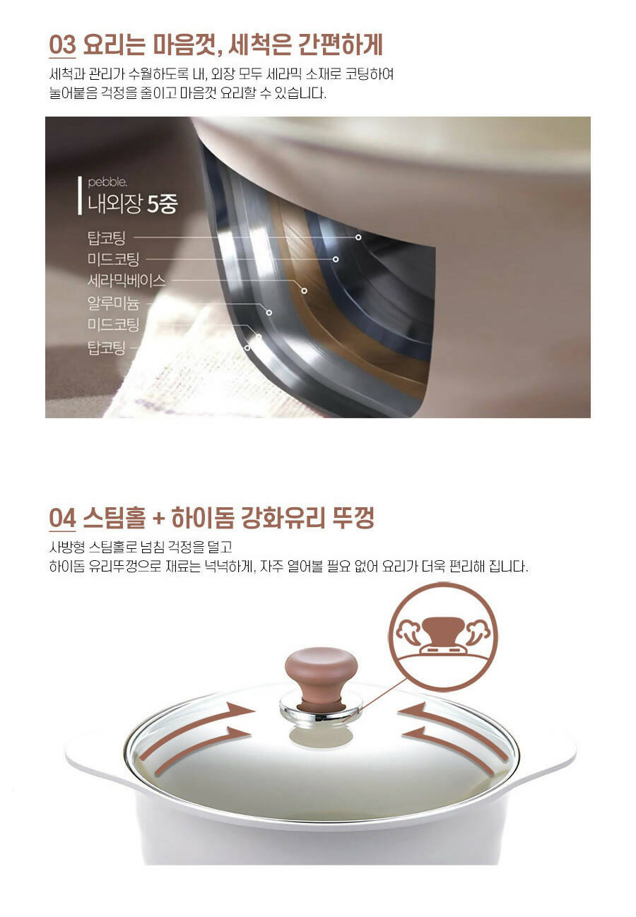 [Sale] ECORAMIC PEBBLE POT SET (IH 기능 없음)
