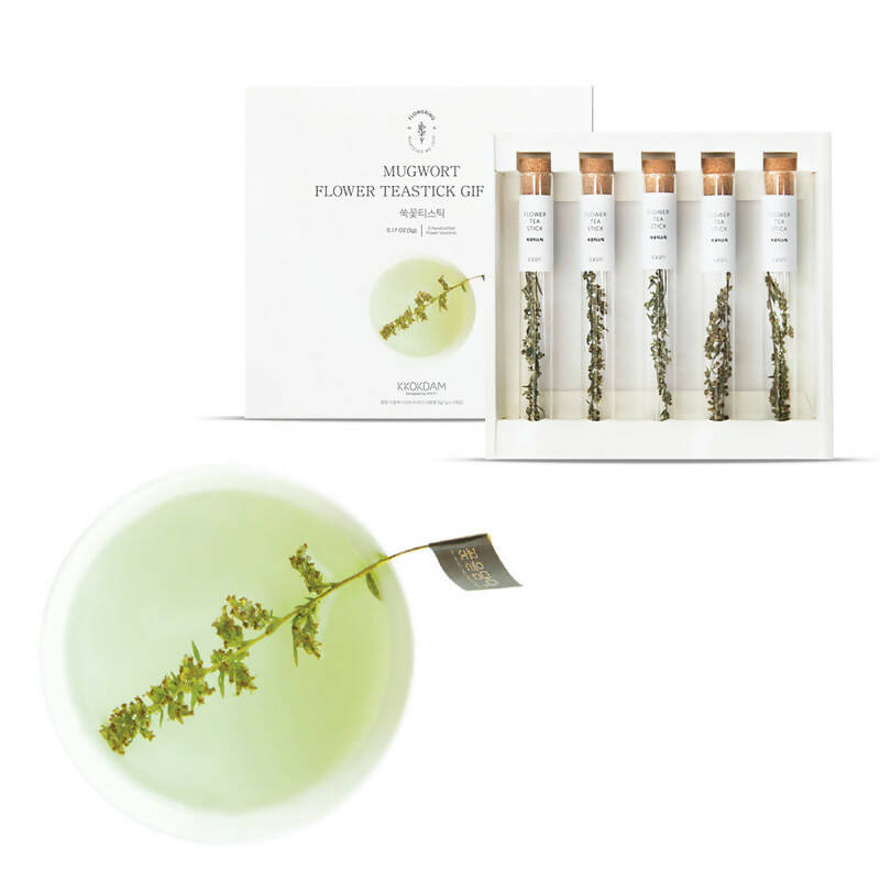 [KKOKDAM] Flower Tea Stick (Mugwort Flower Tea Stick) | [꽃을담다] 꽃 한잔의 쉼 - 쑥꽃 티스틱세트 - TEA Set - 5count