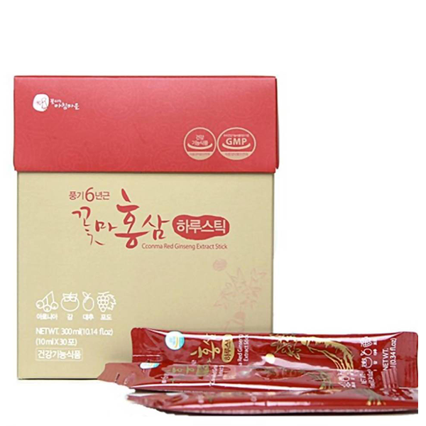Red Ginseng Concentrated Extract Stick 10ml (30 Packs per Box) 꽃마 홍삼 하루스틱 10ml * 30포