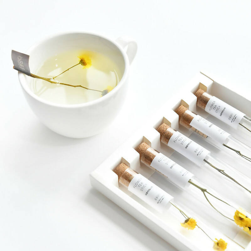 Korean Flower Tea Stick | [꽃을담다] 꽃 한잔의 쉼 - 국화 티스틱세트 - TEA Set - 5count