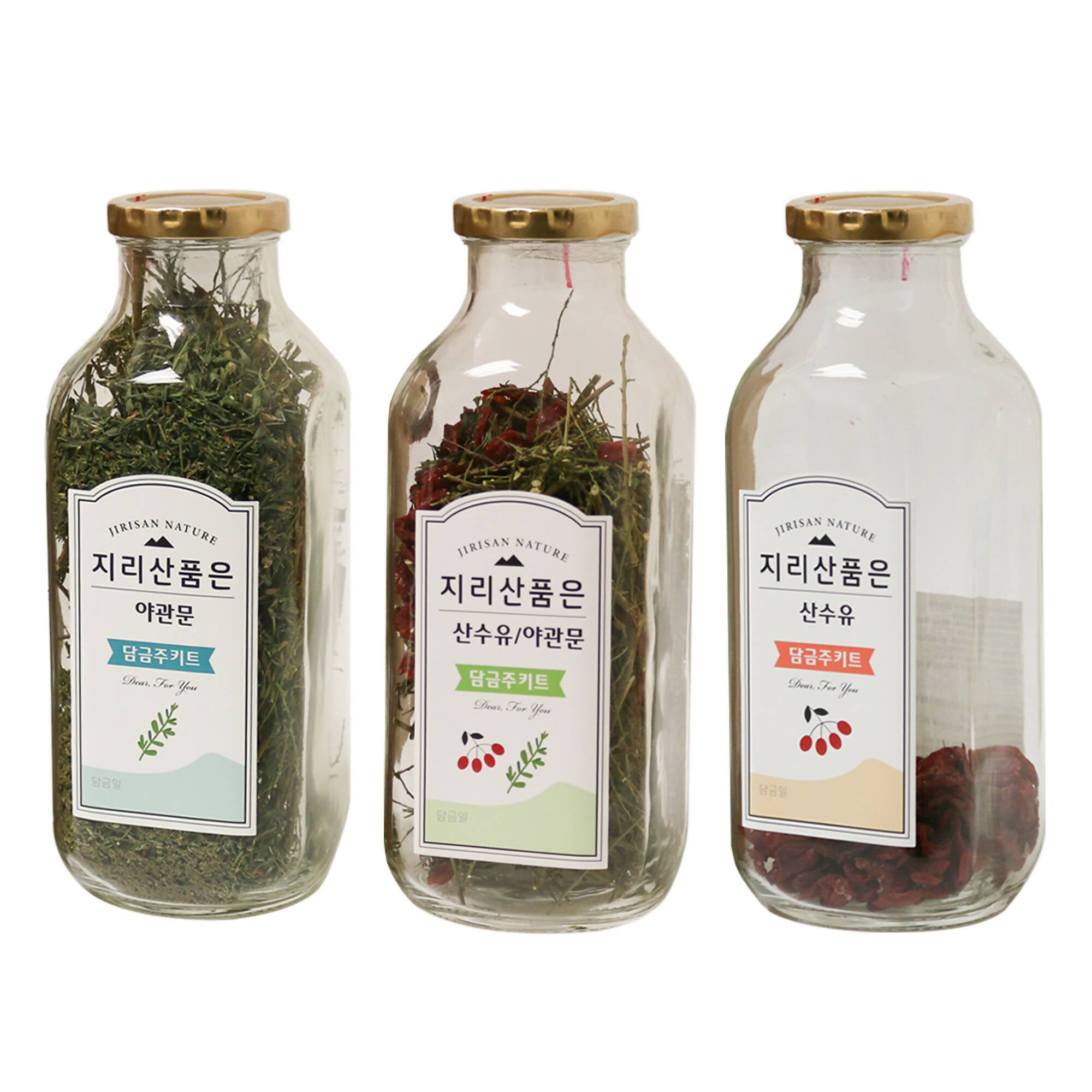 Korean Herb Winemaking Kit - 전라남도 구례 지리산 산수유 야관문 담금주 키트 1L