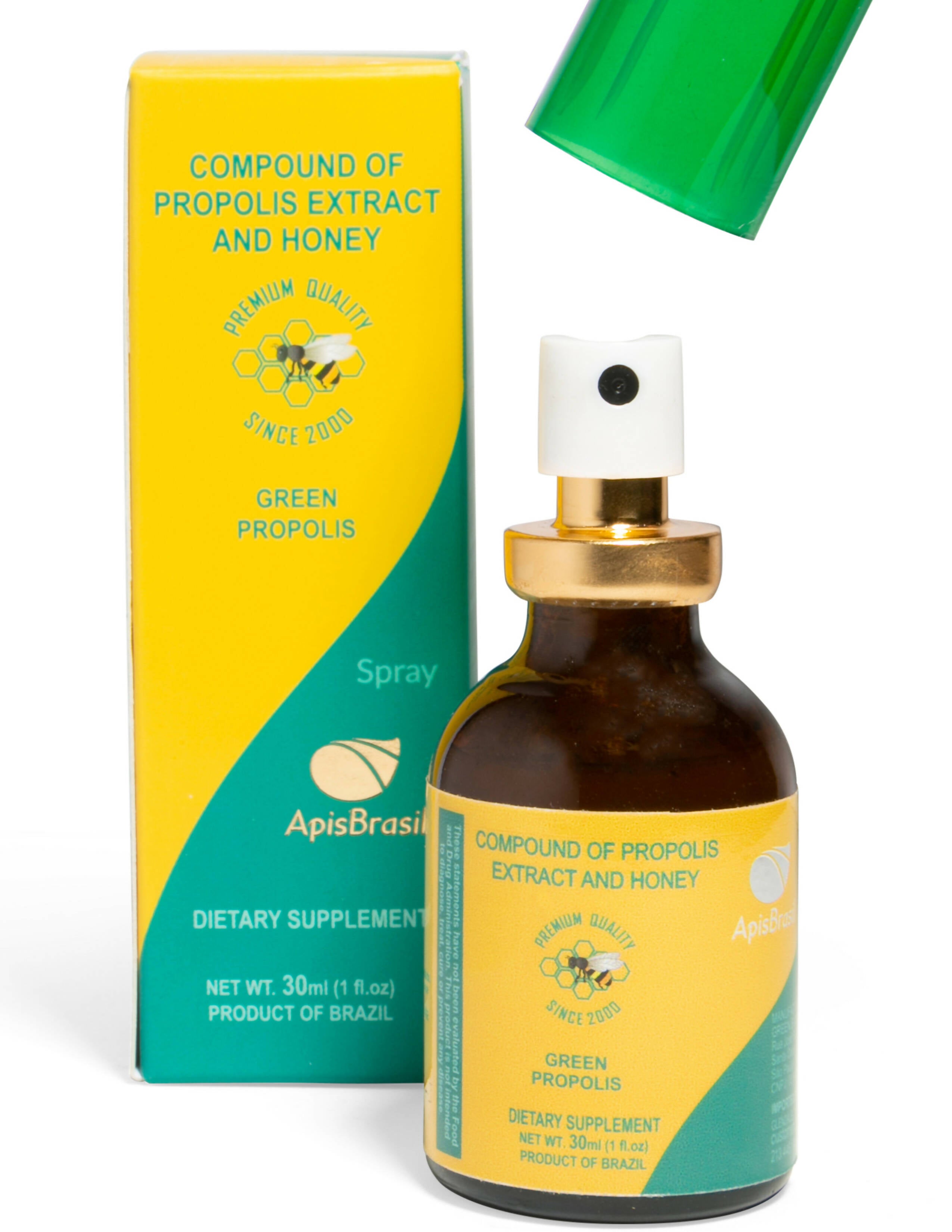 ApisBrasil - Brazilian Green Propolis Liquid Extract (30ml) - Natural Immune Support - Antioxidant - Rich in Flavonoids & Artepillin C - Premium Quality - (Pack of 1)
